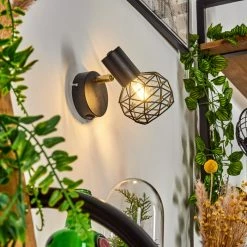 Hofstein Palmira Wandleuchte Schwarz, Gold, 1-flammig -Wandleuchten Verkaufsgeschäft palmira wandleuchte h3384336 6