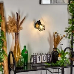 Hofstein Palmira Wandleuchte Schwarz, Gold, 1-flammig -Wandleuchten Verkaufsgeschäft palmira wandleuchte h3384336 8