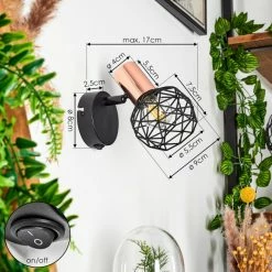 Hofstein Palmira Wandleuchte Schwarz, Kupferfarben, 1-flammig 13 Hofstein Palmira Wandleuchte Schwarz, Kupferfarben, 1-flammig -Wandleuchten Verkaufsgeschäft palmira wandleuchte h3384367 3