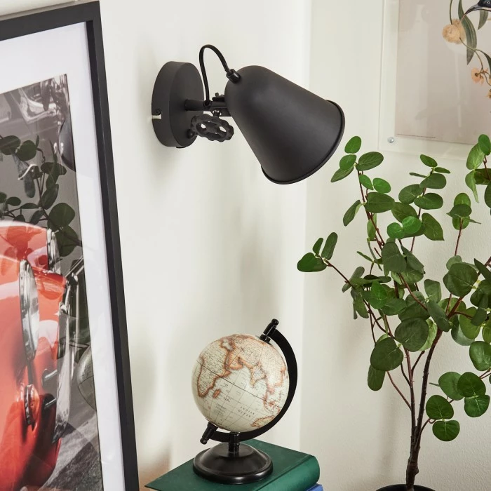 Hofstein Pany Wandleuchte Chrom, Schwarz, 1-flammig 2 Hofstein Pany Wandleuchte Chrom, Schwarz, 1-flammig – Bild 2