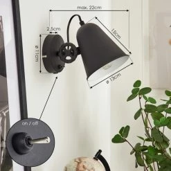 Hofstein Pany Wandleuchte Chrom, Schwarz, 1-flammig 13 Hofstein Pany Wandleuchte Chrom, Schwarz, 1-flammig -Wandleuchten Verkaufsgeschäft pany wandleuchte h3577219 3