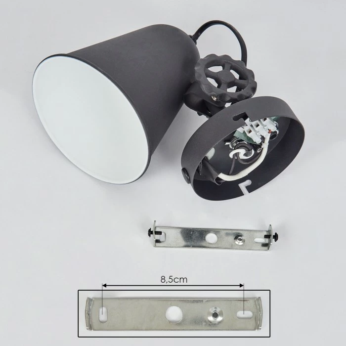 Hofstein Pany Wandleuchte Chrom, Schwarz, 1-flammig 5 Hofstein Pany Wandleuchte Chrom, Schwarz, 1-flammig – Bild 5