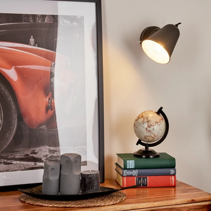 Hofstein Pany Wandleuchte Chrom, Schwarz, 1-flammig 9 Hofstein Pany Wandleuchte Chrom, Schwarz, 1-flammig – Bild 9