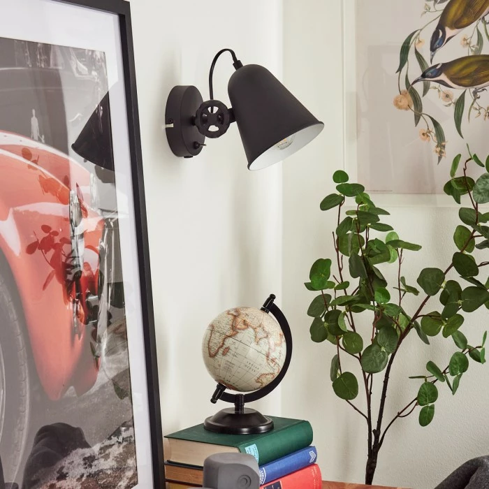 Hofstein Pany Wandleuchte Chrom, Schwarz, 1-flammig 10 Hofstein Pany Wandleuchte Chrom, Schwarz, 1-flammig – Bild 10