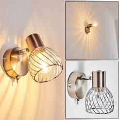 Hofstein Parado Wandleuchte Nickel-Matt, 1-flammig