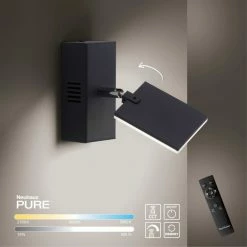 Paul Neuhaus Leuchten Paul Neuhaus PURE-MIRA Wandleuchte LED Schwarz, 2-flammig, Fernbedienung -Wandleuchten Verkaufsgeschäft paul neuhaus pure mira wandleuchte 9353 18 7