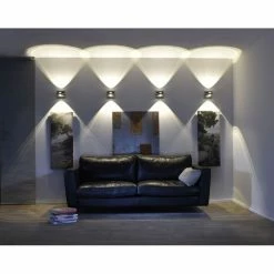 Paul Neuhaus Q-Serie Paul Neuhaus Q-Fisheye Wandleuchte LED Edelstahl, 2-flammig, Fernbedienung, Farbwechsler -Wandleuchten Verkaufsgeschäft paul neuhaus q fisheye wandleuchte 9115 55 2