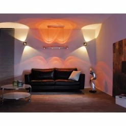 Paul Neuhaus Q-Serie Paul Neuhaus Q-Fisheye Wandleuchte LED Edelstahl, 2-flammig, Fernbedienung, Farbwechsler -Wandleuchten Verkaufsgeschäft paul neuhaus q fisheye wandleuchte 9115 55 7