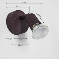 Hofstein Planes Wandleuchte LED Rostfarben, 1-flammig -Wandleuchten Verkaufsgeschäft planes wandleuchte h3383681 3