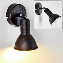 Hofstein Polmak Wandspot Schwarz-Gold, 1-flammig