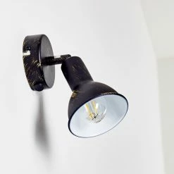 Hofstein Polmak Wandspot Schwarz-Gold, 1-flammig -Wandleuchten Verkaufsgeschäft polmak wandspot h3092347 do1 19