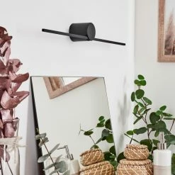 Hofstein Puharila Spiegelleuchte LED Schwarz, 1-flammig -Wandleuchten Verkaufsgeschäft puharila spiegelleuchte h3653685 9