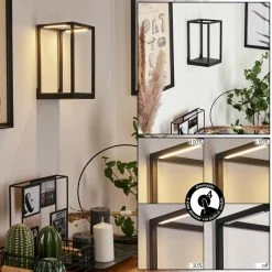 Hofstein Ranquille Wandleuchte LED Schwarz, Weiß, 2-flammig