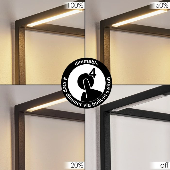 Hofstein Ranquille Wandleuchte LED Schwarz, Weiß, 2-flammig 2 Hofstein Ranquille Wandleuchte LED Schwarz, Weiß, 2-flammig – Bild 2