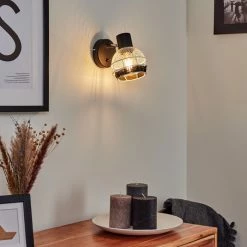 Hofstein Revsbotn Wandleuchte Chrom, Schwarz, 1-flammig -Wandleuchten Verkaufsgeschäft revsbotn wandleuchte h3442937 3