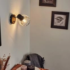 Hofstein Revsbotn Wandleuchte Chrom, Schwarz, 1-flammig -Wandleuchten Verkaufsgeschäft revsbotn wandleuchte h3442937 4