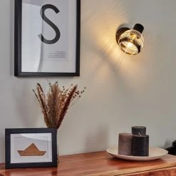 Hofstein Revsbotn Wandleuchte Chrom, Schwarz, 1-flammig -Wandleuchten Verkaufsgeschäft revsbotn wandleuchte h3442937 6