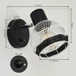 Hofstein Revsbotn Wandleuchte Chrom, Schwarz, 1-flammig -Wandleuchten Verkaufsgeschäft revsbotn wandleuchte h3442937 7