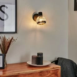 Hofstein Revsbotn Wandleuchte Chrom, Schwarz, 1-flammig -Wandleuchten Verkaufsgeschäft revsbotn wandleuchte h3442937 8