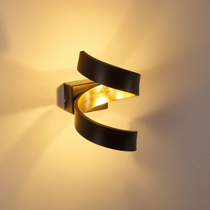 Hofstein Rezat Wandleuchte LED Schwarz-Gold, 1-flammig 15 Hofstein Rezat Wandleuchte LED Schwarz-Gold, 1-flammig – Bild 15