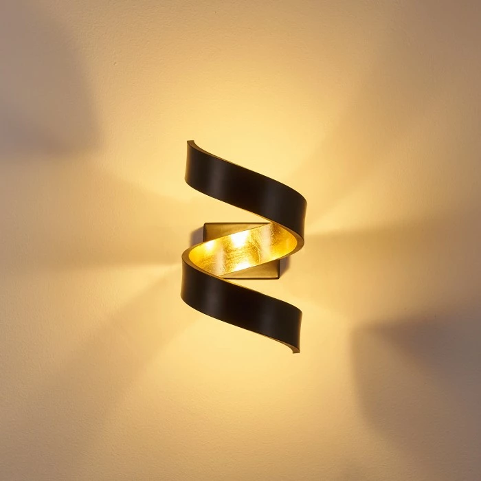 Hofstein Rezat Wandleuchte LED Schwarz-Gold, 1-flammig 18 Hofstein Rezat Wandleuchte LED Schwarz-Gold, 1-flammig – Bild 18