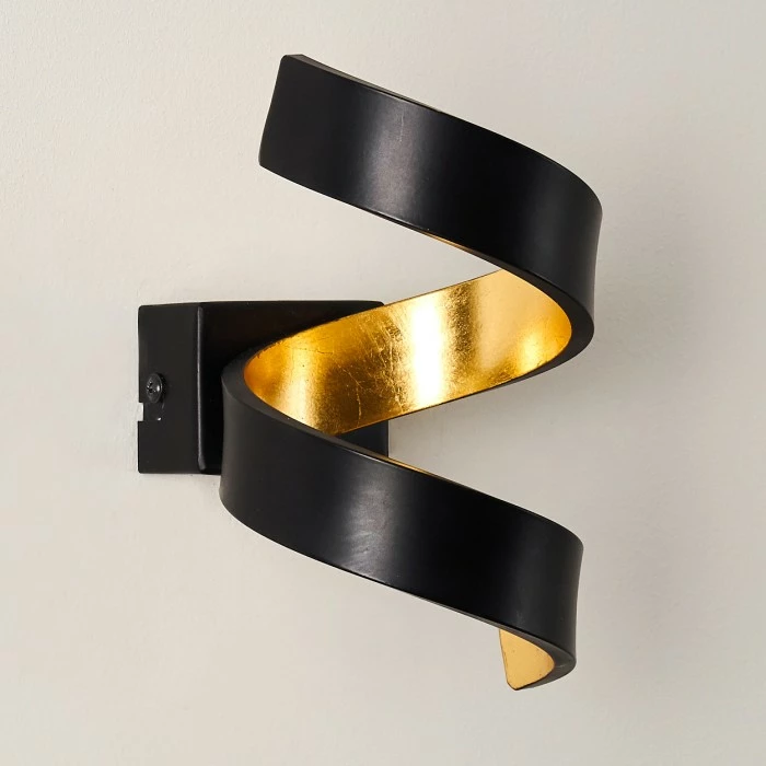 Hofstein Rezat Wandleuchte LED Schwarz-Gold, 1-flammig 4 Hofstein Rezat Wandleuchte LED Schwarz-Gold, 1-flammig – Bild 4