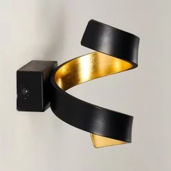 Hofstein Rezat Wandleuchte LED Schwarz-Gold, 1-flammig 24 Hofstein Rezat Wandleuchte LED Schwarz-Gold, 1-flammig -Wandleuchten Verkaufsgeschäft rezat wandleuchte h3307236 5