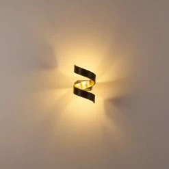 Hofstein Rezat Wandleuchte LED Schwarz-Gold, 1-flammig 25 Hofstein Rezat Wandleuchte LED Schwarz-Gold, 1-flammig -Wandleuchten Verkaufsgeschäft rezat wandleuchte h3307236 6