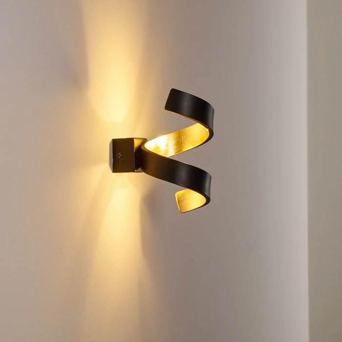Hofstein Rezat Wandleuchte LED Schwarz-Gold, 1-flammig 10 Hofstein Rezat Wandleuchte LED Schwarz-Gold, 1-flammig – Bild 10
