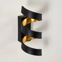 Hofstein Rezat Wandleuchte LED Schwarz-Gold, 1-flammig -Wandleuchten Verkaufsgeschäft rezat wandleuchte h3308509 10