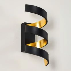 Hofstein Rezat Wandleuchte LED Schwarz-Gold, 1-flammig -Wandleuchten Verkaufsgeschäft rezat wandleuchte h3308509 13