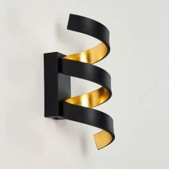 Hofstein Rezat Wandleuchte LED Schwarz-Gold, 1-flammig -Wandleuchten Verkaufsgeschäft rezat wandleuchte h3308509 15