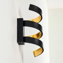 Hofstein Rezat Wandleuchte LED Schwarz-Gold, 1-flammig -Wandleuchten Verkaufsgeschäft rezat wandleuchte h3308509 17