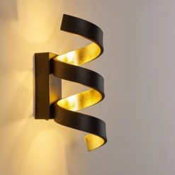 Hofstein Rezat Wandleuchte LED Schwarz-Gold, 1-flammig -Wandleuchten Verkaufsgeschäft rezat wandleuchte h3308509 6