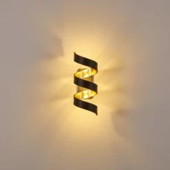 Hofstein Rezat Wandleuchte LED Schwarz-Gold, 1-flammig -Wandleuchten Verkaufsgeschäft rezat wandleuchte h3308509 7