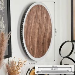 Hofstein Rocha Wandleuchte LED Schwarz, Braun, Holzoptik, 1-flammig -Wandleuchten Verkaufsgeschäft rocha wandleuchte h3459690 3