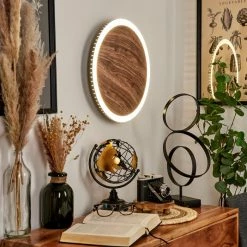 Hofstein Rocha Wandleuchte LED Schwarz, Braun, Holzoptik, 1-flammig -Wandleuchten Verkaufsgeschäft rocha wandleuchte h3570944 6