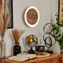 Hofstein Rocha Wandleuchte LED Schwarz, Braun, Holzoptik, 1-flammig -Wandleuchten Verkaufsgeschäft rocha wandleuchte h3570968 10