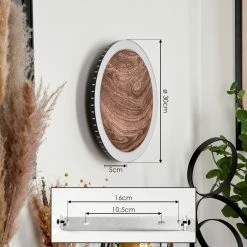 Hofstein Rocha Wandleuchte LED Schwarz, Braun, Holzoptik, 1-flammig -Wandleuchten Verkaufsgeschäft rocha wandleuchte h3570968 3