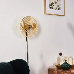 Hofstein Ruanda Wandleuchte Messing, Gold, 1-flammig -Wandleuchten Verkaufsgeschäft ruanda wandleuchte h3378298 15