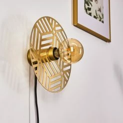 Hofstein Ruanda Wandleuchte Messing, Gold, 1-flammig -Wandleuchten Verkaufsgeschäft ruanda wandleuchte h3378298 7