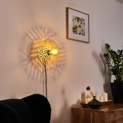 Hofstein Ruanda Wandleuchte Messing, Gold, 1-flammig -Wandleuchten Verkaufsgeschäft ruanda wandleuchte h3378304 10