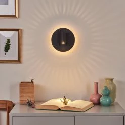 Hofstein Rukutu Wandleuchte LED Schwarz, 2-flammig -Wandleuchten Verkaufsgeschäft rukutu wandleuchte h3415733 10