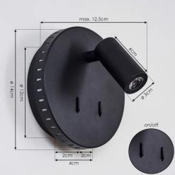 Hofstein Rukutu Wandleuchte LED Schwarz, 2-flammig -Wandleuchten Verkaufsgeschäft rukutu wandleuchte h3415733 3