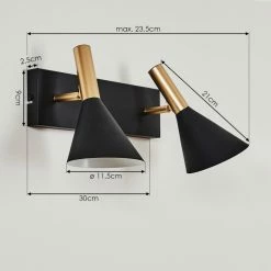 Hofstein Saboria Wandleuchte LED Schwarz, 2-flammig -Wandleuchten Verkaufsgeschäft saboria wandleuchte h3537558 3