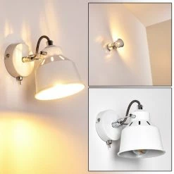 Hofstein Safari Wandleuchte Wei&szlig;, 1-flammig