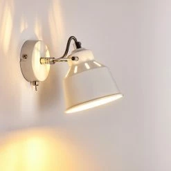 Hofstein Safari Wandleuchte Wei&szlig;, 1-flammig -Wandleuchten Verkaufsgeschäft safari wandleuchte h3012826 do4 21