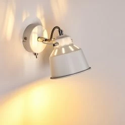 Hofstein Safari Wandleuchte Wei&szlig;, 1-flammig -Wandleuchten Verkaufsgeschäft safari wandleuchte h3012826 do4 3