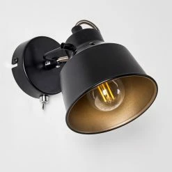 Hofstein Safari Wandleuchte Schwarz, 1-flammig -Wandleuchten Verkaufsgeschäft safari wandleuchte h3012864 do4 4