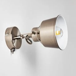 Hofstein Safari Wandleuchte Chrom gebürstet, 1-flammig -Wandleuchten Verkaufsgeschäft safari wandleuchte h3012963 do4 14